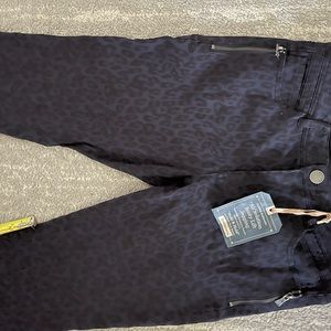 Black and royal blue leopard print jeggings